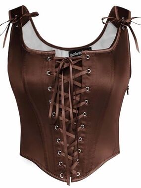 Scarlet Darkness brown velvet lace-up corset bustier top
